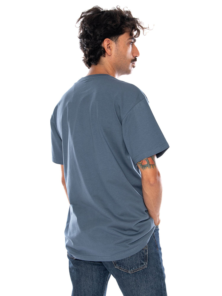 CARHARTT WIP S/S CHASE T-SHIRT ICESHEET / GOLD - Maglietta Girocollo Uomo Azzurra I026391 3XFXX CARHARTT WIP 