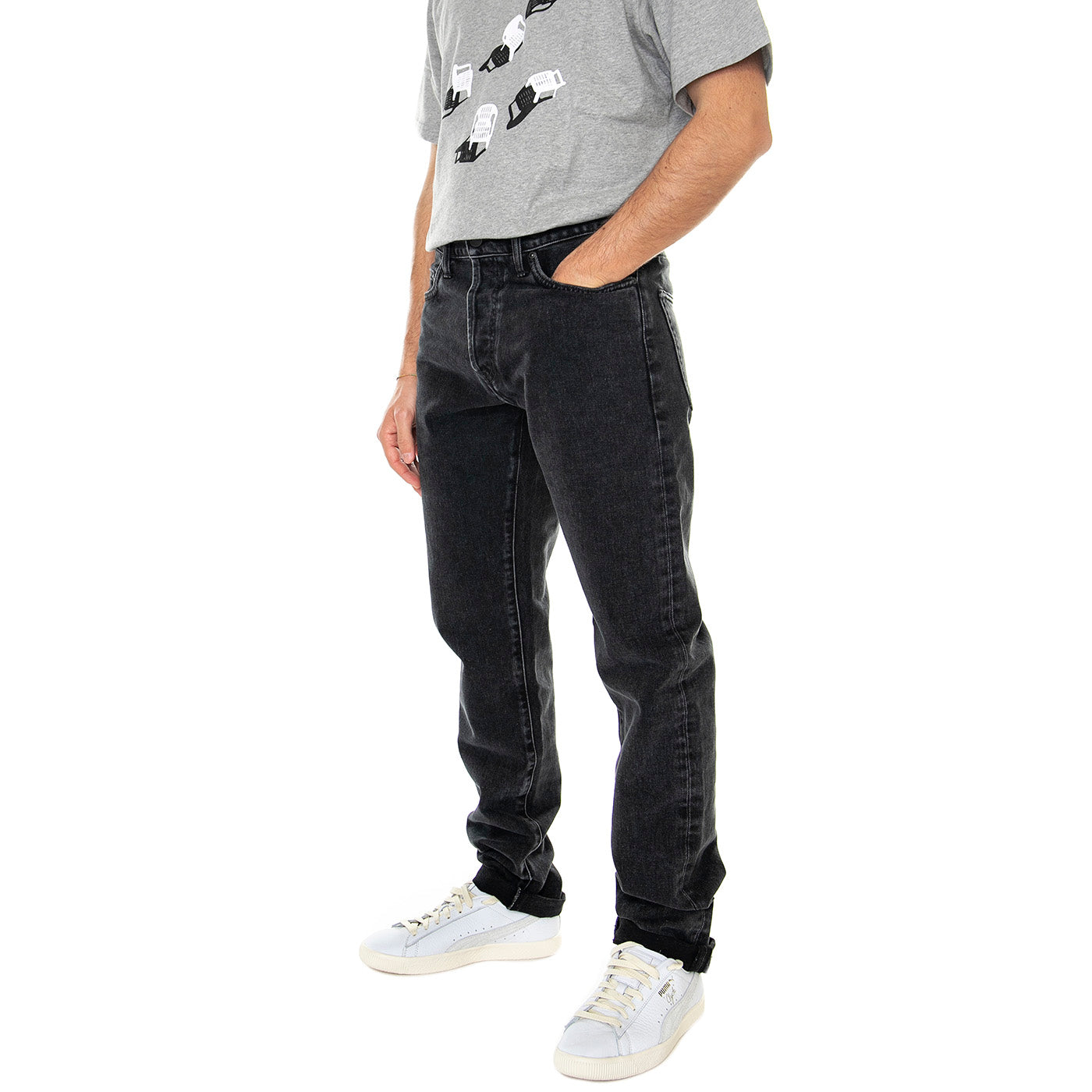KLONDIKE PANT BLACK STONE WASHED - Pantaloni Denim Jeans Uomo Neri I029207 8906 CARHARTT WIP 