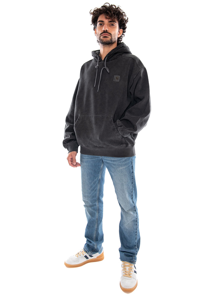 Hooded Vista Sweat Black Garment Dyed - Felpa con Cappuccio Uomo Nera I029523 89GD CARHARTT WIP 