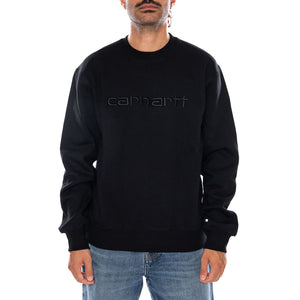 CARHARTT SWEAT BLACK / BLACK - Felpa Girocollo Uomo Nera I030546 00EXX CARHARTT WIP 