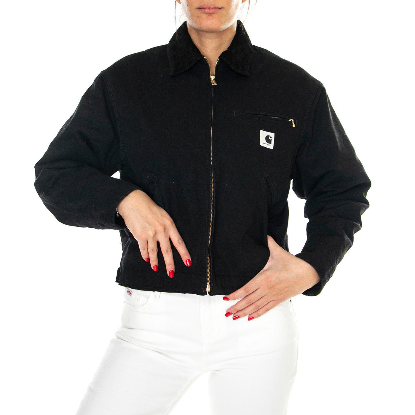 W' OG DETROIT JACKET BLACK / BLACK - Giacca Donna Nera I032236 00E02 CARHARTT WIP 