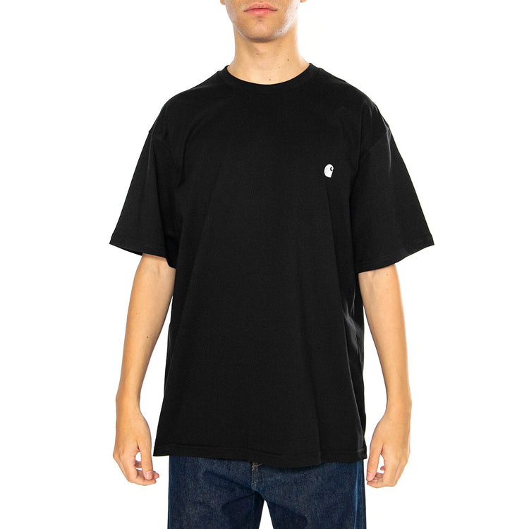 S/S Madison T-Shirt Black / White - Maglietta Girocollo Uomo Nera I033000 0D2XX CARHARTT WIP 