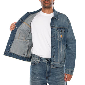 HELSTON JACKET BLUE - Giacca Denim Jeans Uomo Blu I033352 01EJ CARHARTT WIP 