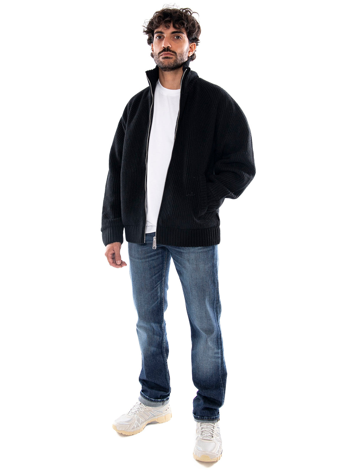 Carhartt WIP Banley Sweater Jacket Black - Giacca in Maglia Uomo Nera<BR/><BR/> I033902 89XX CARHARTT WIP 
