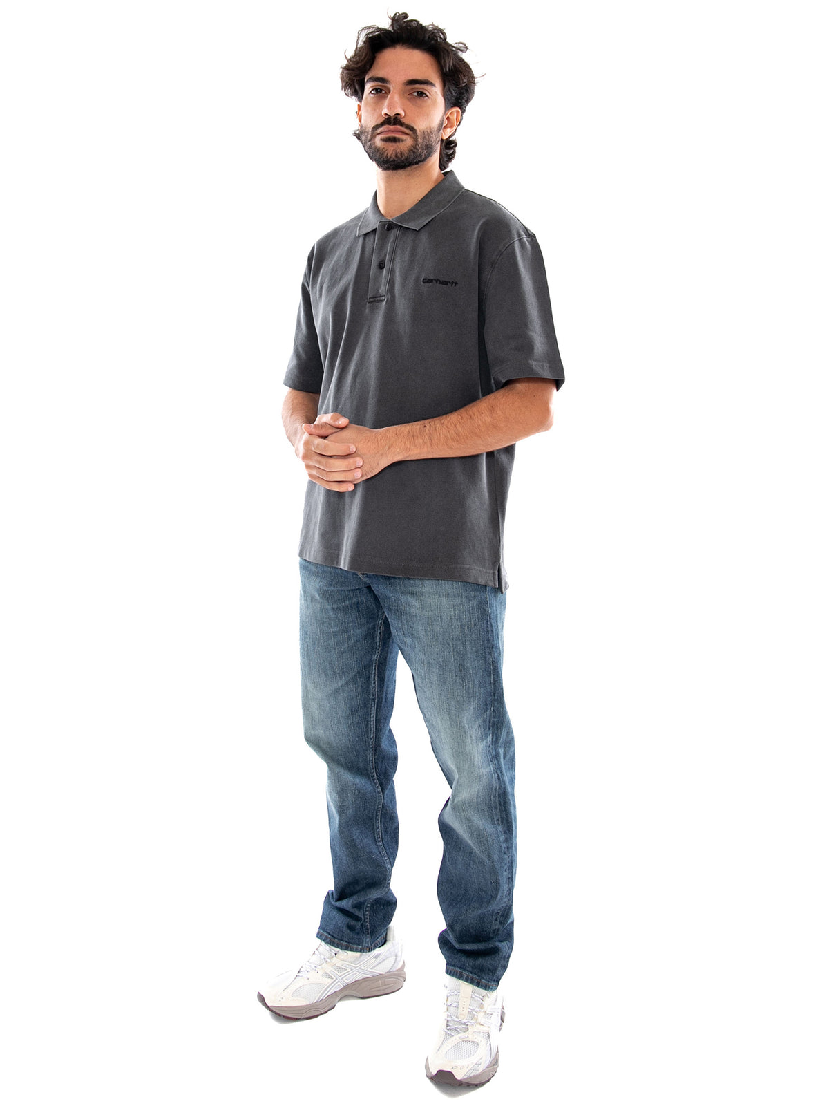 Carhartt WIP S/S Wayne Polo Black - Polo Uomo a Maniche Corte Nera I035317 89GD CARHARTT WIP 