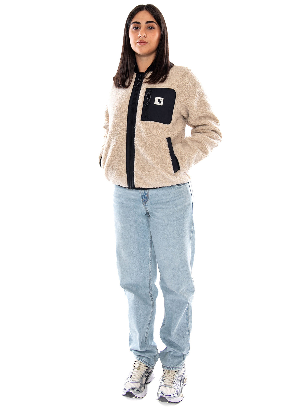 Carhartt WIP W' Janet Liner Fleur De Sel / Black - Giacca Donna Beige e Nera I035697 2NQXX CARHARTT WIP 