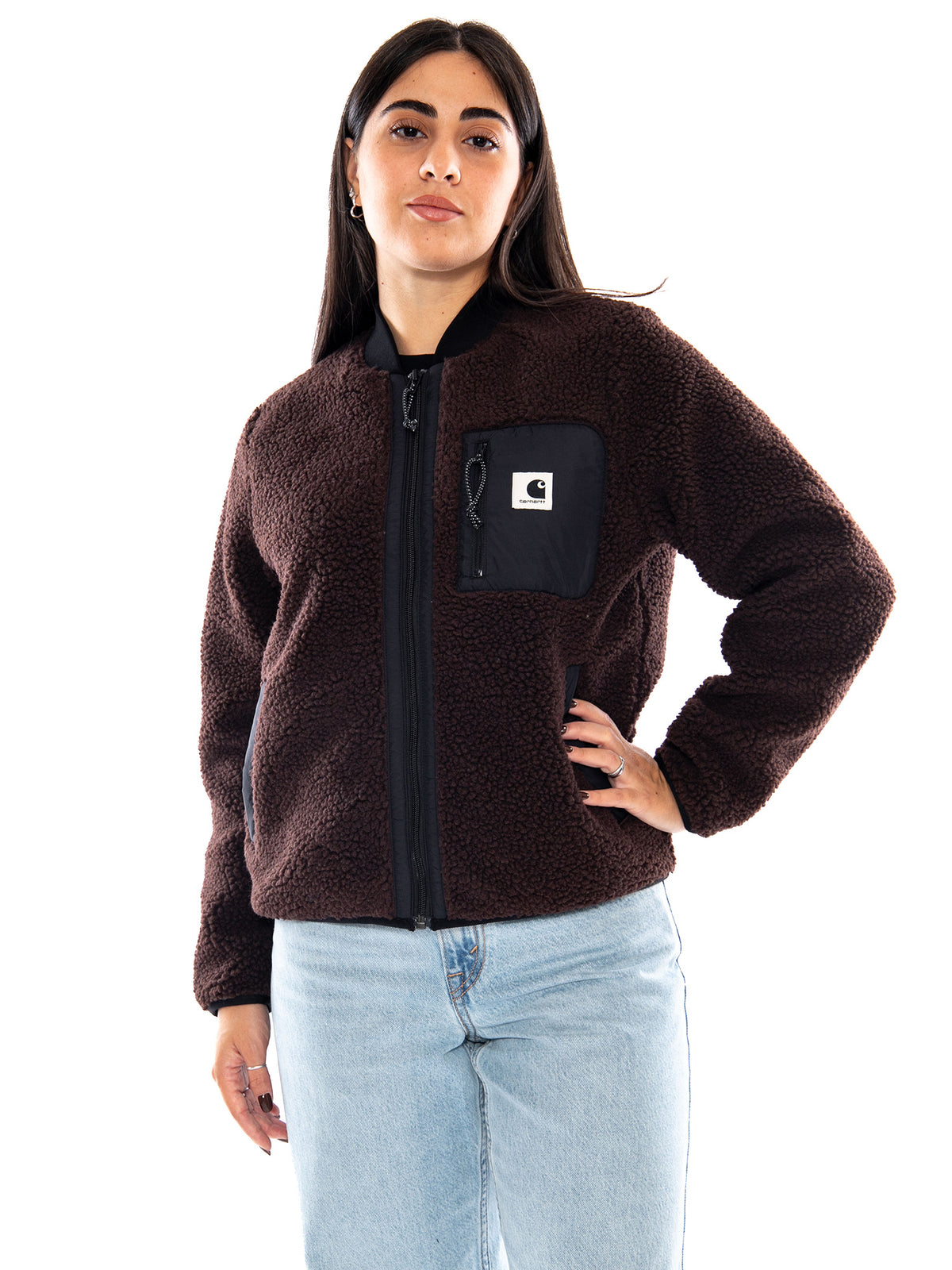 Carhartt WIP W' Janet Liner Palisander / Black - Giacca Donna Marrone e Nera I035697 3ANXX CARHARTT WIP 