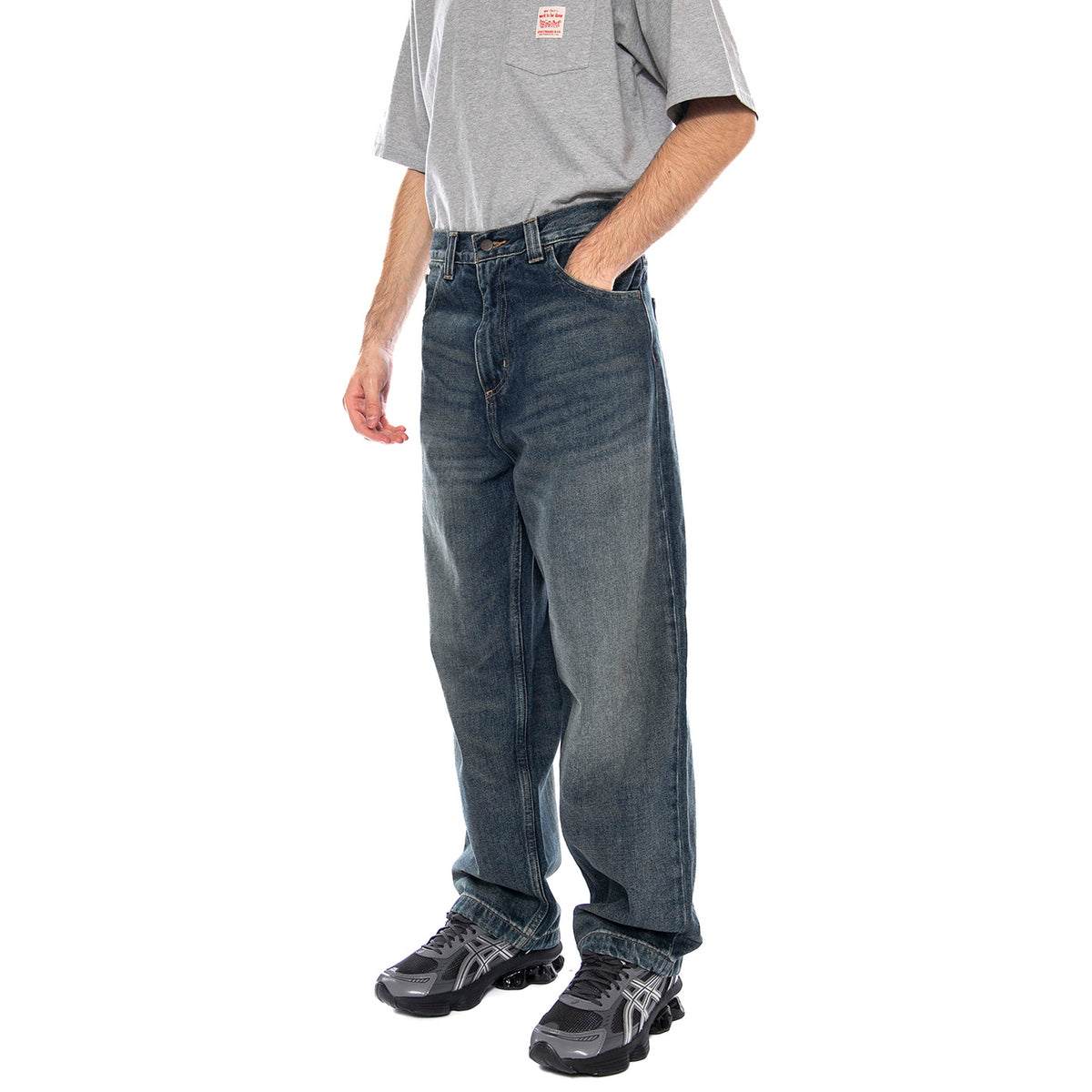Brandon Pant Blue Worn Used Wash -- Pantaloni Uomo Blu I035893 014Q CARHARTT WIP 