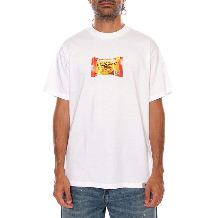 S/S ROAD SIDE SNACK T-SHIRT WHITE - Maglietta Girocollo Uomo Bianca I036880 02XX CARHARTT WIP 