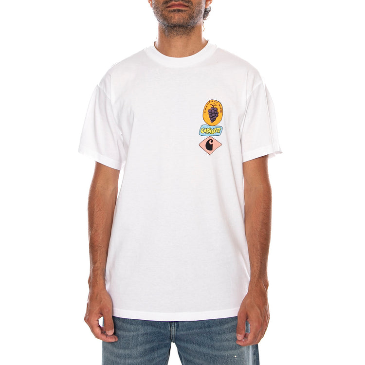 S/S STACKED GRAPES T-SHIRT WHITE - Maglietta Girocollo Uomo Bianca I036902 02XX CARHARTT WIP 