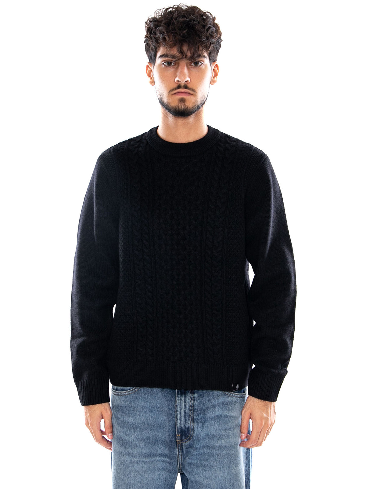 CASTER KNIT SWEATER BLACK - Maglione Uomo Nero I037034 89XX CARHARTT WIP 