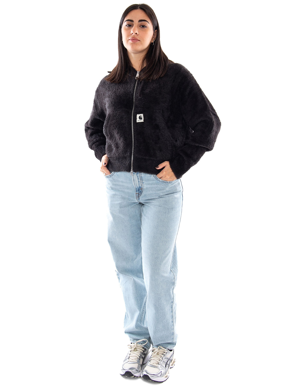 Carhartt WIP W' Maine Active Sweater Jacket Black - Giacca in Maglia Donna Nera I037037 89XX CARHARTT WIP 