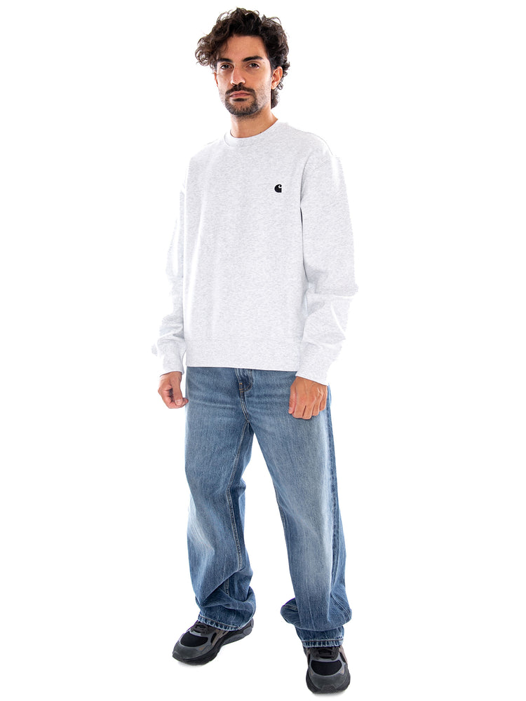 MACK SWEAT ASH HEATHER / BLACK - Felpa Girocollo Uomo Grigia I037099 00OXX CARHARTT WIP 