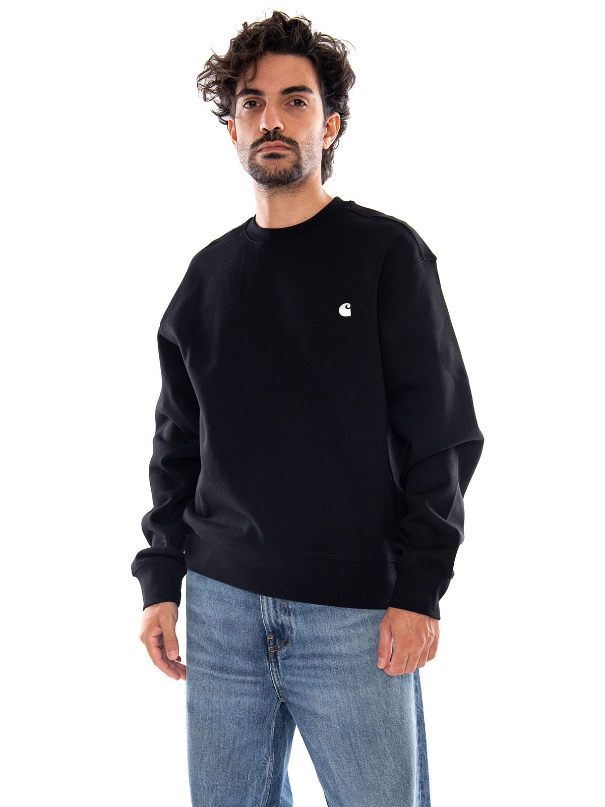 MACK SWEAT BLACK / WAX - Felpa Girocollo Uomo Nera I037099 K02XX CARHARTT WIP 