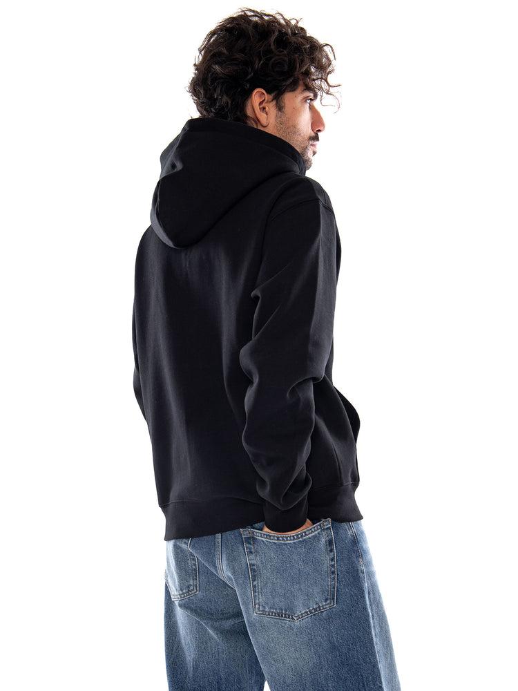 Hooded Mack Jacket Black / Wax - Felpa con Cappuccio e Zip Uomo Nera I037102 K02XX CARHARTT WIP 