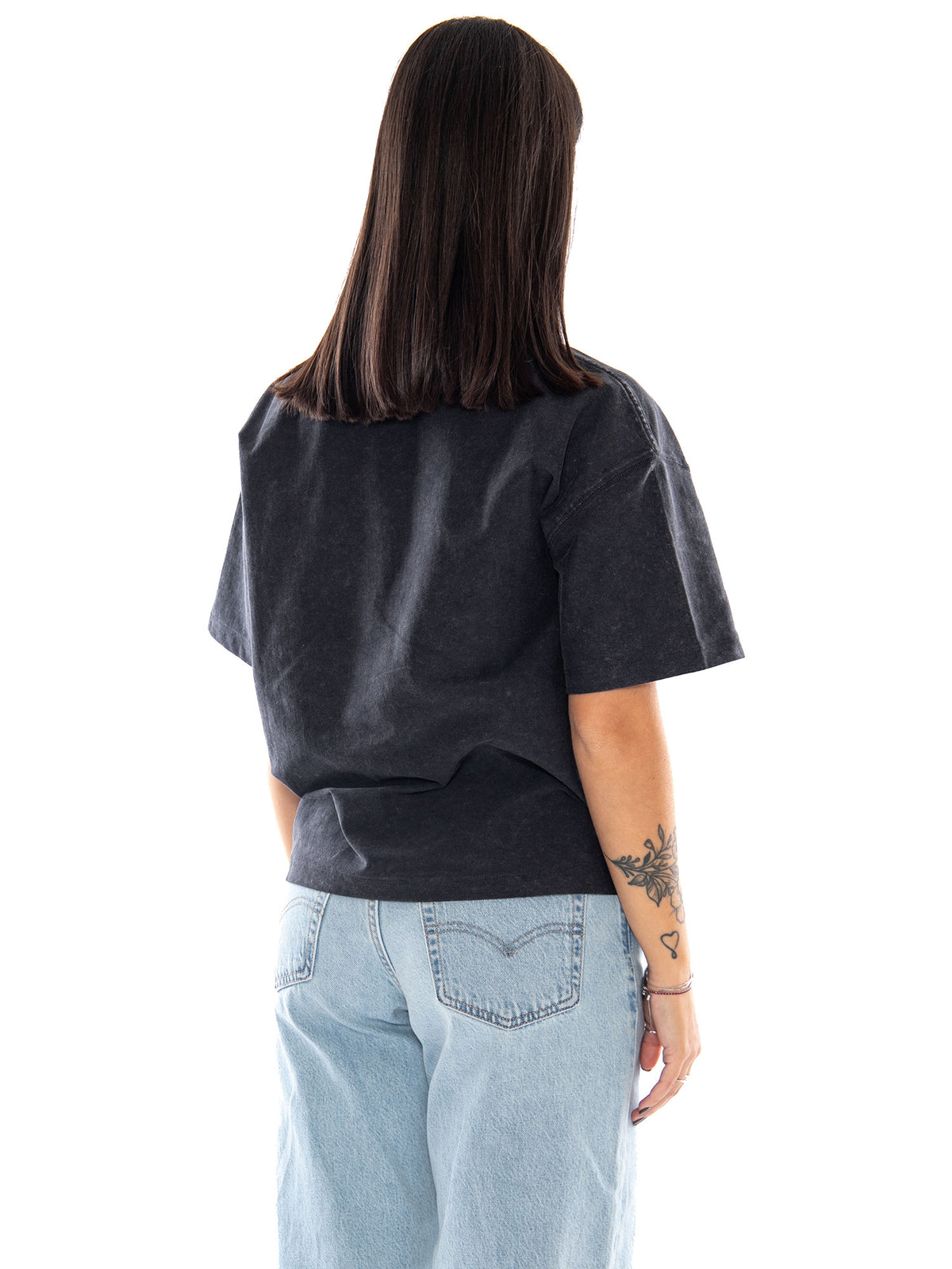 Carhartt WIP W' S/S Lambert T-Shirt Black Moon Wash - T-Shirt Donna Nera I037169 89FQ CARHARTT WIP 