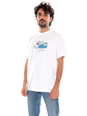 S/S Ice Fishing T-Shirt White - Maglietta Girocollo Uomo Bianca I037218 02XX CARHARTT WIP 