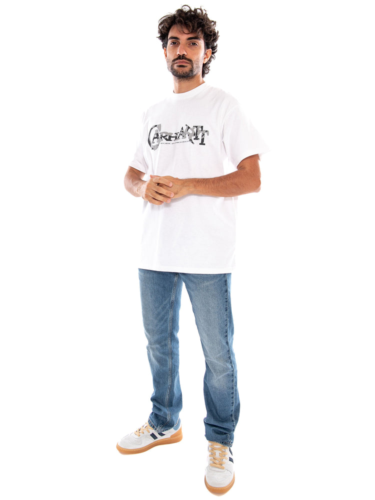 S/S Chinsel Script T-Shirt White - Maglietta Girocollo Uomo Bianca I037223 02XX CARHARTT WIP 