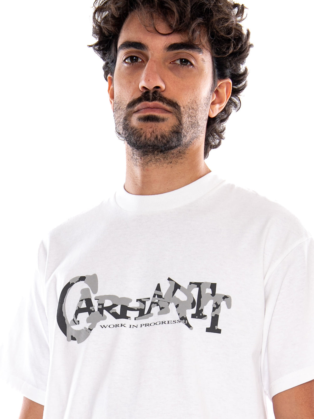 S/S Chinsel Script T-Shirt White - Maglietta Girocollo Uomo Bianca I037223 02XX CARHARTT WIP 