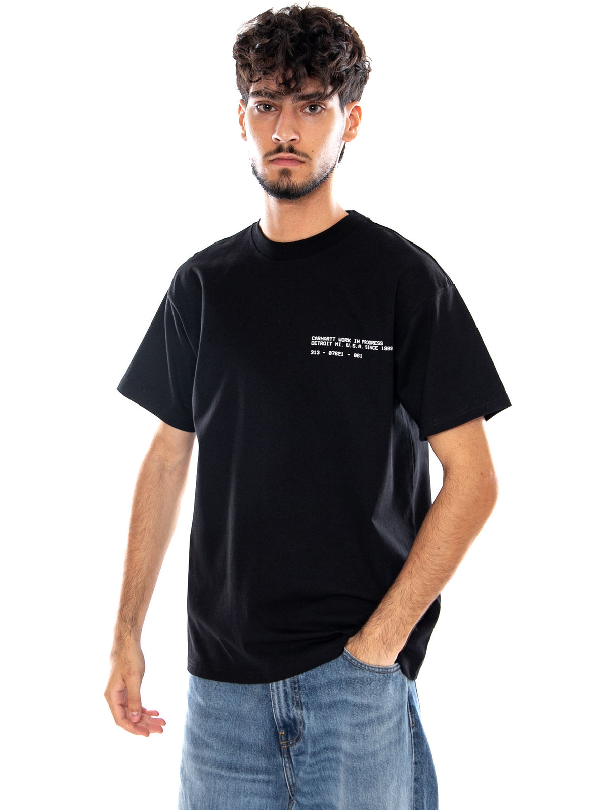 S/S FEATHER PROGRESS T-SHIRT BLACK - Maglietta Girocollo Uomo Nera I037227 89XX CARHARTT WIP 