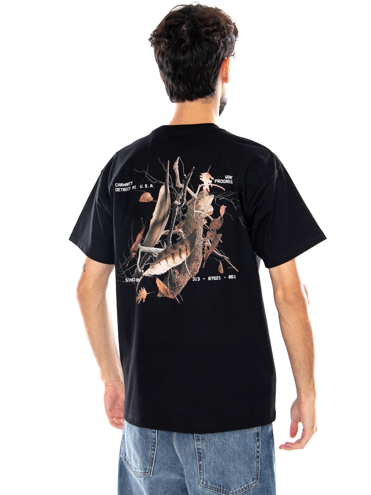 S/S FEATHER PROGRESS T-SHIRT BLACK - Maglietta Girocollo Uomo Nera I037227 89XX CARHARTT WIP 