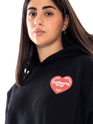 Carhartt WIP W' Hooded Hartt Case Sweat Black - Felpa Donna Nera<BR/><BR/> I037243 89XX CARHARTT WIP 