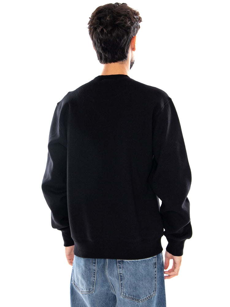 WIRELESS SWEAT BLACK / WHITE - Felpa Girocollo Uomo Nera I037279 K02XX CARHARTT WIP 