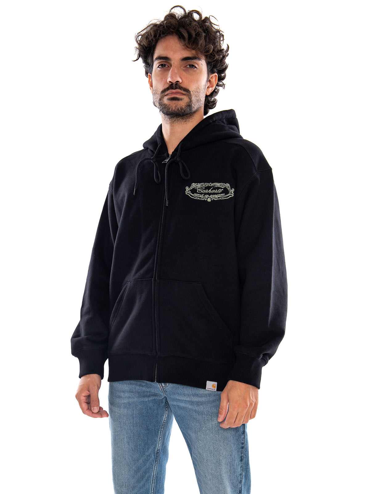 Hooded Chez WIP Jacket Black / Green - Giacca con Cappuccio Uomo Nera / Verde<BR/><BR/> I037280 1XDXX CARHARTT WIP 