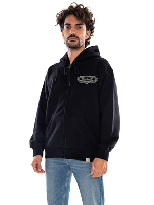 Hooded Chez WIP Jacket Black / Green - Giacca con Cappuccio Uomo Nera / Verde<BR/><BR/> I037280 1XDXX CARHARTT WIP 