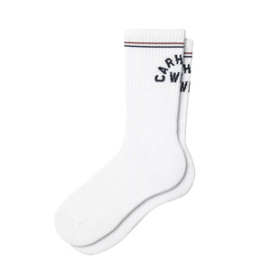 ARCH SCRIPT SOCKS WHITE / DARK NAVY - Calzini Bianchi I037302 12HXX CARHARTT WIP 