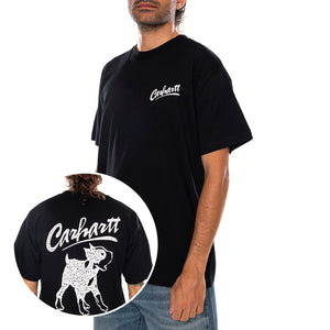 S/S PUP T-SHIRT BLACK - Maglietta Girocollo Uomo Nera I037537 89XX CARHARTT WIP 