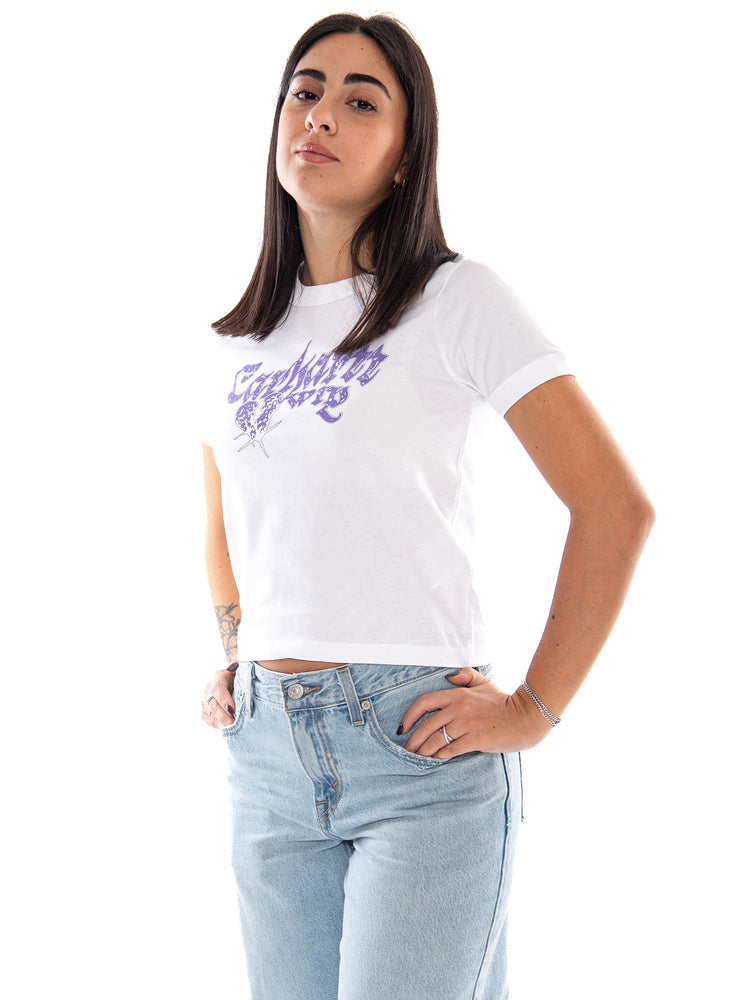 Carhartt WIP W' S/S Disenchant Ringer T-Shirt White - T-Shirt Donna Bianca I037546 02XX CARHARTT WIP 