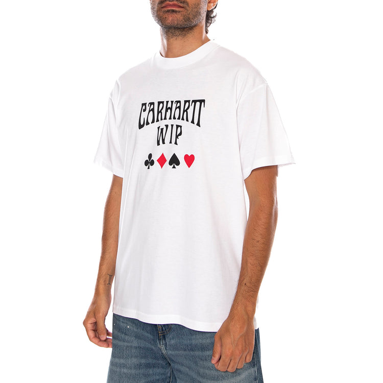 S/S DECK T-SHIRT WHITE - Maglietta Girocollo Uomo Bianca I037548 02XX CARHARTT WIP 