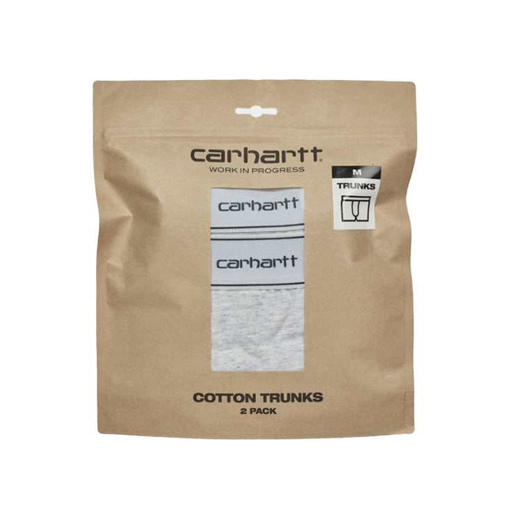 COTTON TRUNKS GREY HEATHER - Set da Due Paia di Boxer Uomo Grigi I037602 14FXX CARHARTT WIP 