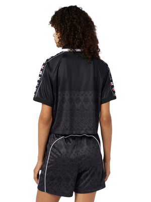 BICOLOUR V-NECK T-SHIRT BLACK - Maglietta Collo a V Donna Nera 118371 KL001 CHAMPION 