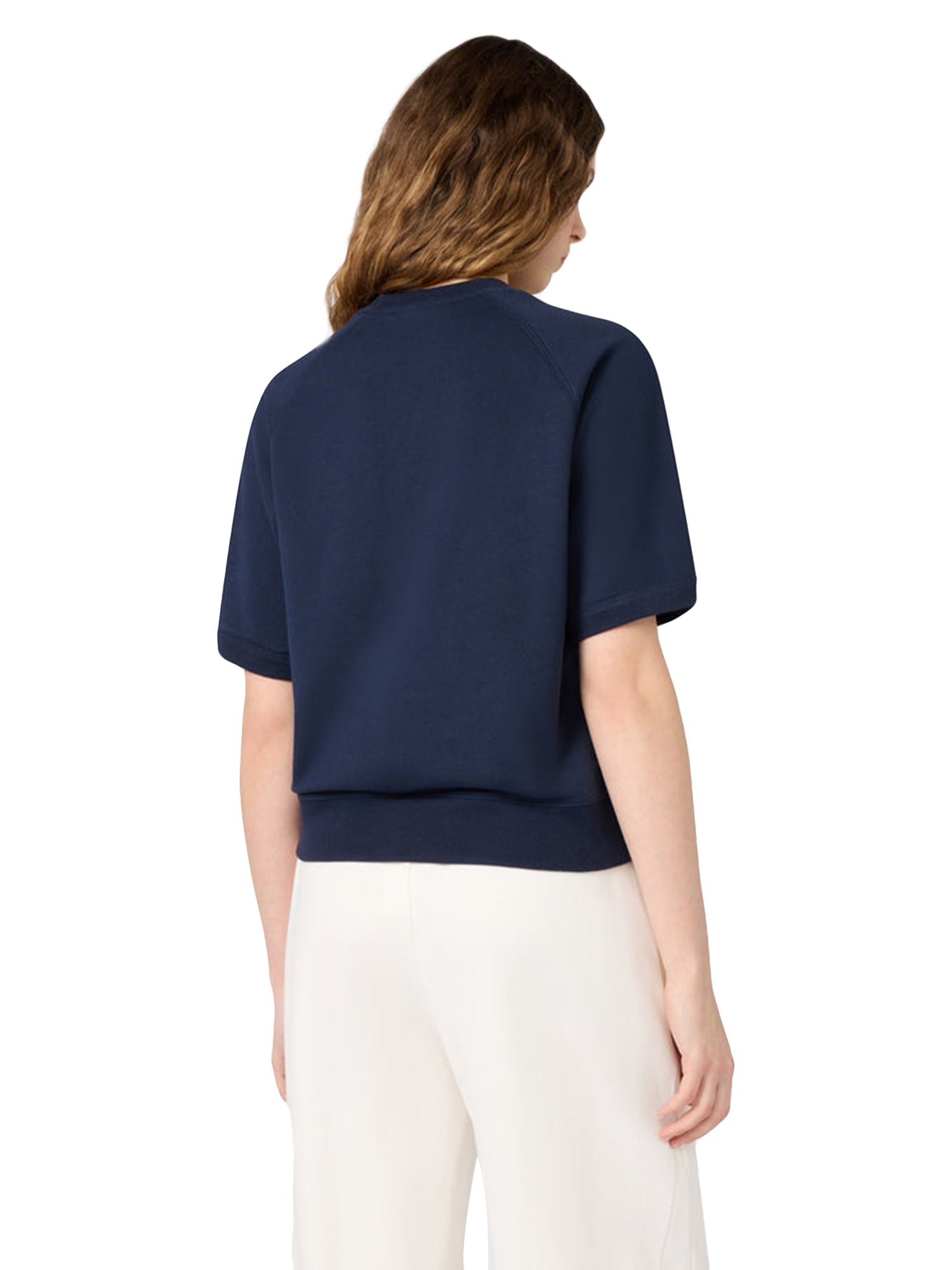 CREWNECK SWEATSHIRT NAVY - Felpa Maniche Corte Donna Blu 118595 BS501 CHAMPION 