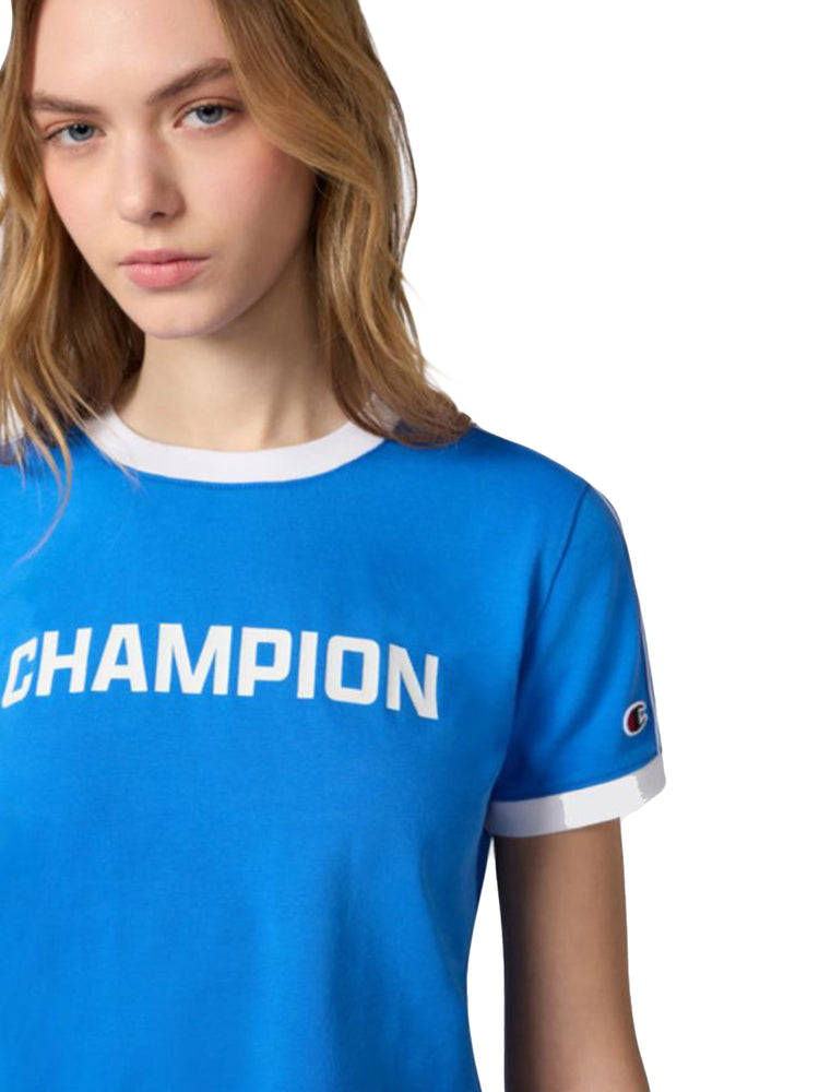 CREWNECK T-SHIRT PALE BLUE - Maglietta Girocollo Donna Blu 118688 BS016 CHAMPION 