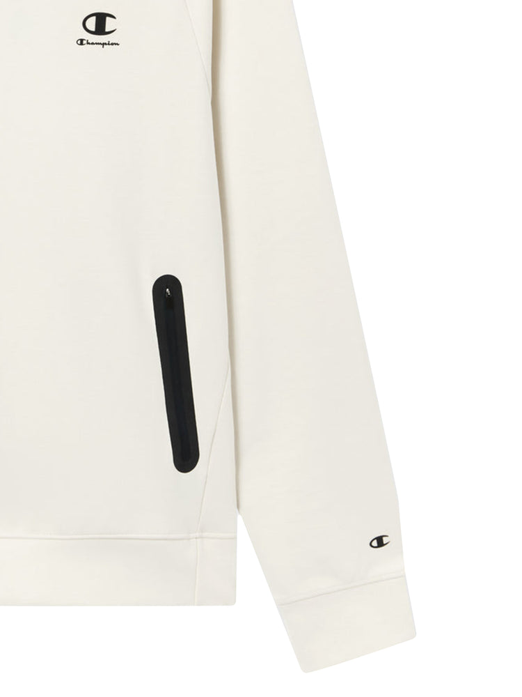HOODED SWEATSHIRT IVORY - Felpa con Cappuccio Uomo Beige 221349 WW056 CHAMPION 