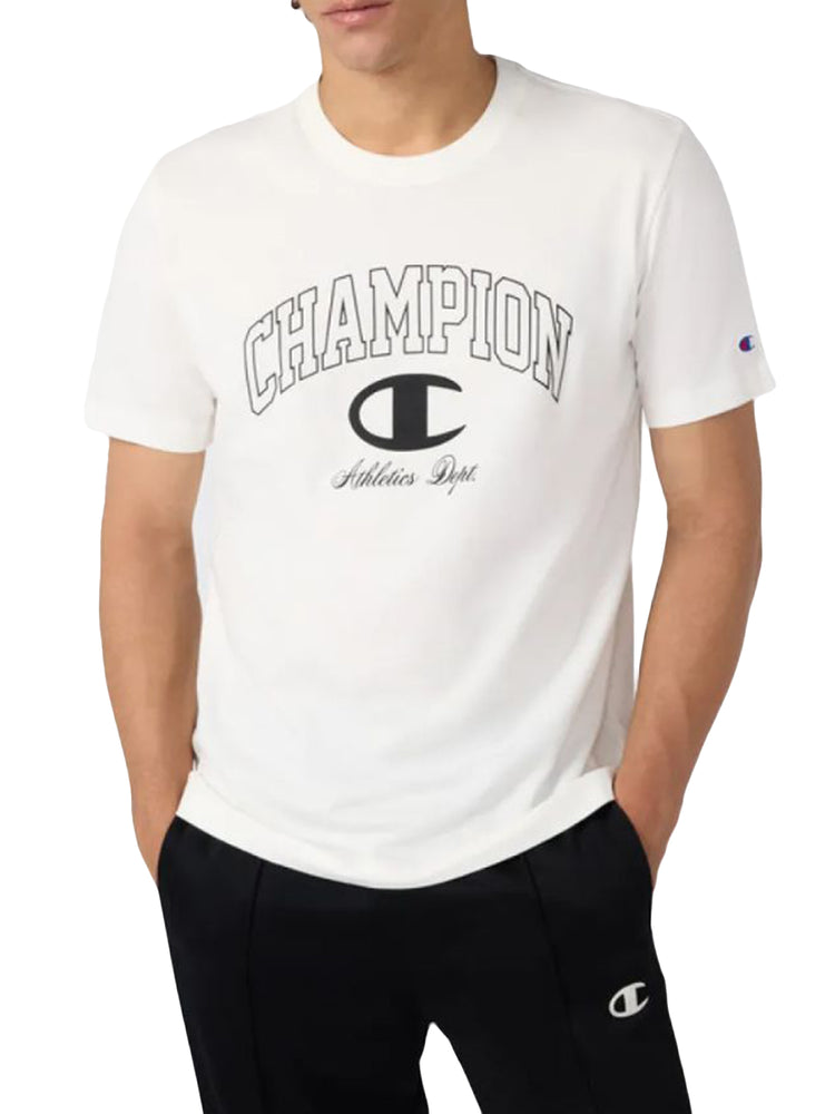 CREWNECK T-SHIRT WHITE - Maglietta Girocollo Uomo Bianca 221604 WW048 CHAMPION 