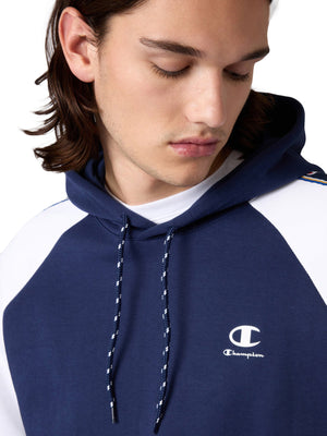 HOODED SWEATSHIRT NAVY / AVIO - Felpa con Cappuccio Uomo Blu 221997 BS561 CHAMPION 
