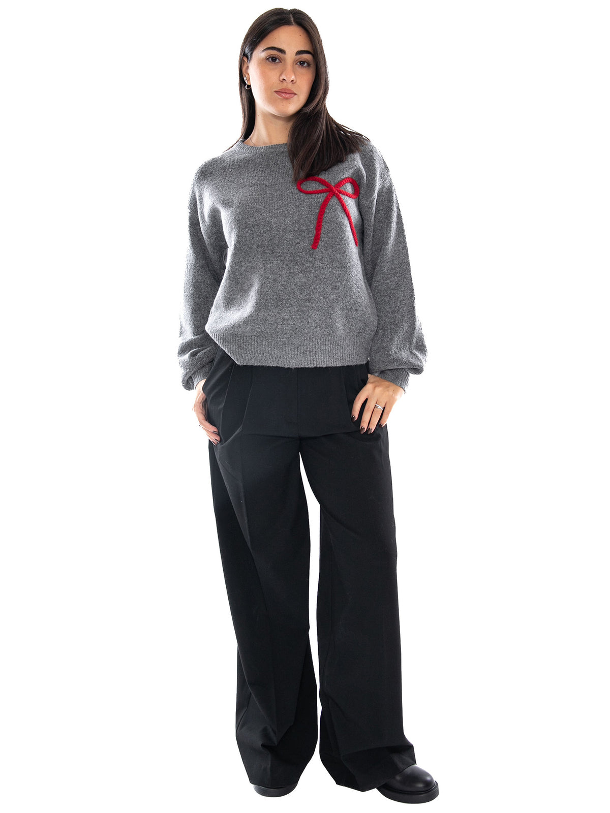 Compañía Fantástica Jumper Multicolore - Maglia Donna Grigia 63C/10404 MLT COMPANIA FANTASTICA 