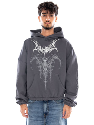 THE GUARDIAN BOXY HOODIE IRON GATE - Felpa con Cappuccio Uomo Grigia SW1311 S4 DOLLY NOIRE 