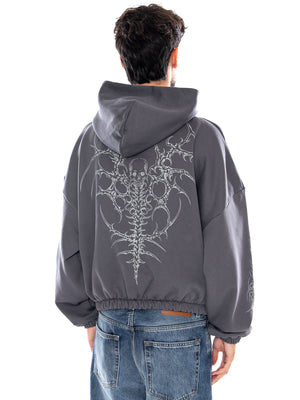 THE GUARDIAN BOXY HOODIE IRON GATE - Felpa con Cappuccio Uomo Grigia SW1311 S4 DOLLY NOIRE 