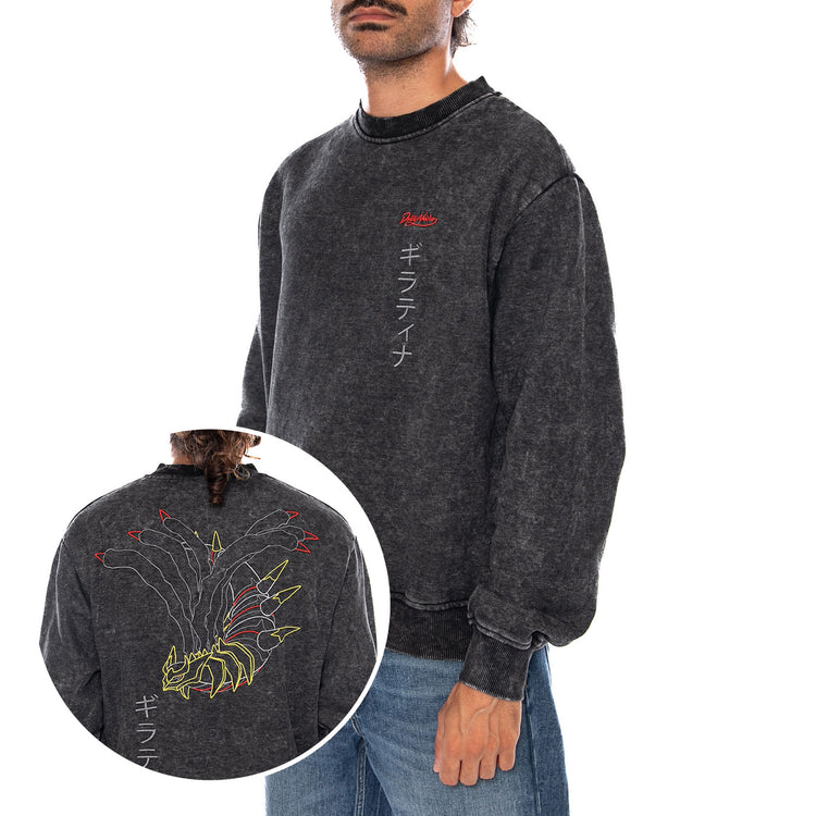GIRATINA CREWNECK ACID BLACK - Felpa Girocollo Uomo Nera Collaborazione Pokémon SW1340 S1 DOLLY NOIRE 