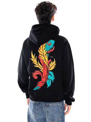 ASSO DI BASTONI HOODIE BLACK - Felpa con Cappuccio Uomo Nera SW919 GQ DOLLY NOIRE 