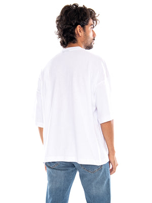 Framing Eve Over Tee White - Maglietta Girocollo Uomo Bianca<BR/><BR/> TS1306 TW DOLLY NOIRE 