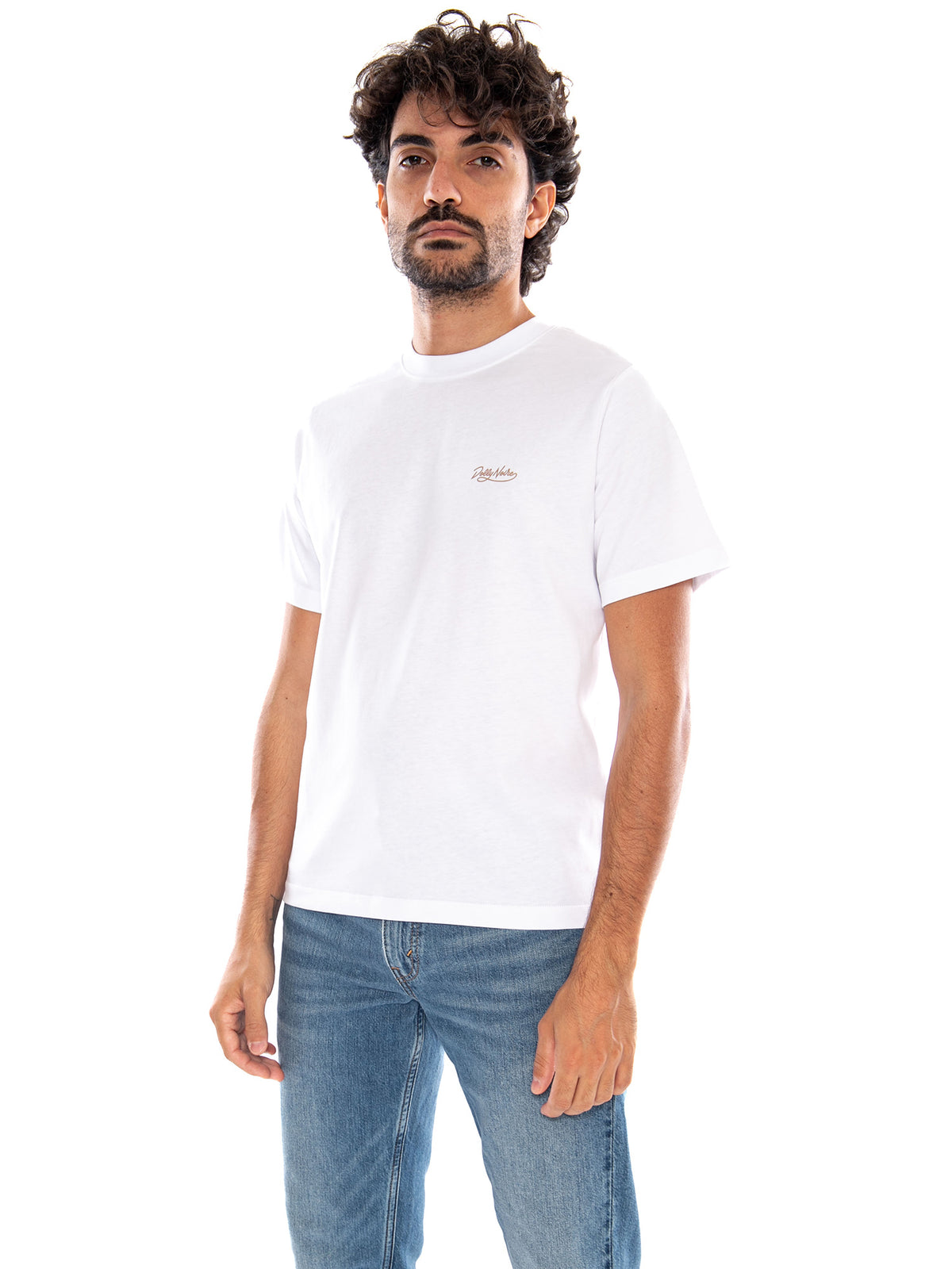 Re di Denari - Napoletane Tee White - Maglietta Girocollo Uomo Bianca TS1365 T4 DOLLY NOIRE 