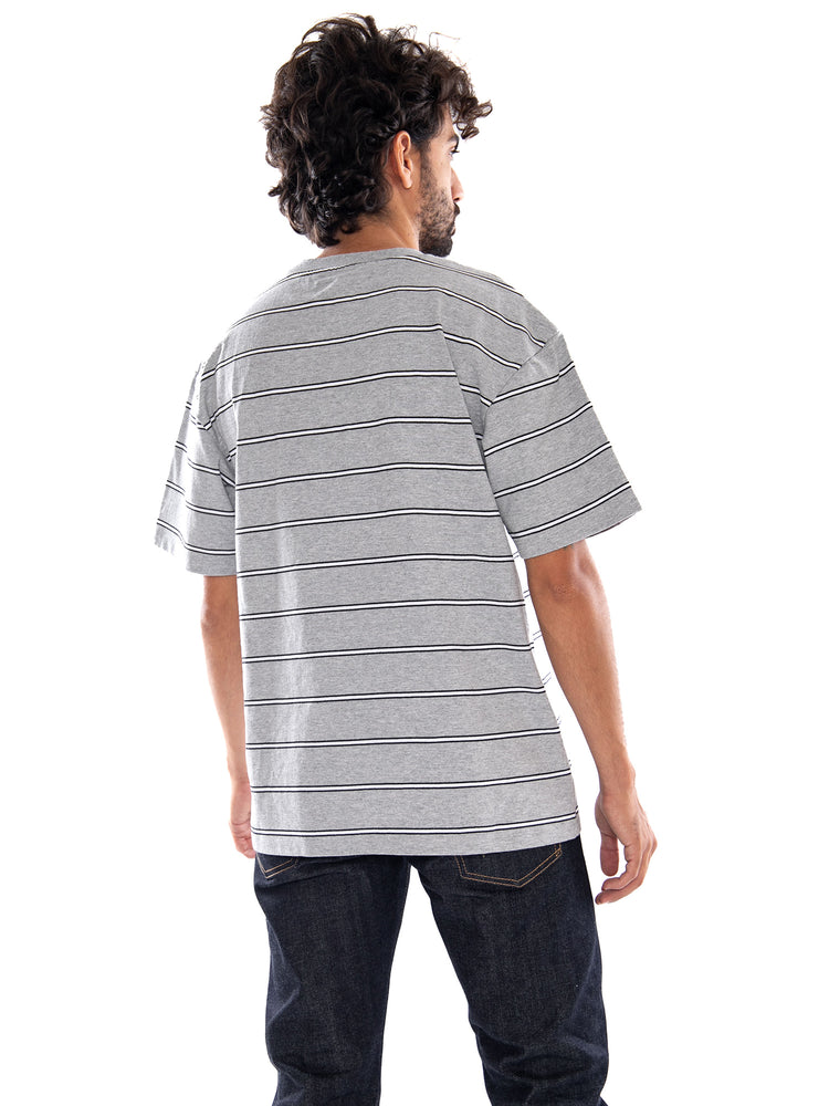 Edwin Bolton TS Grey Marl / White - T-shirt Uomo Grigia I035000 3RW.67 EDWIN 