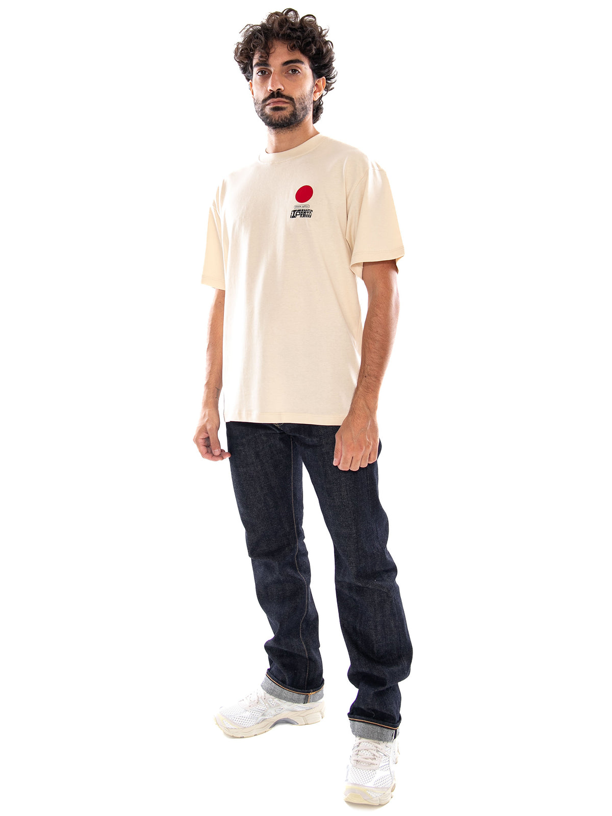 Edwin Sun TS SS Fog - T-shirt Uomo Beige I035002 2D.00 EDWIN 