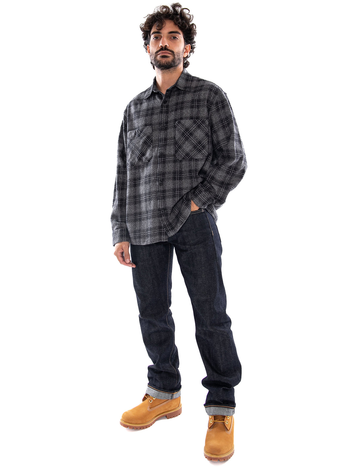 Edwin Ace Shirt LS Black/Grey - Camicia Uomo Nera/Grigia I037311 0GL.67 EDWIN 